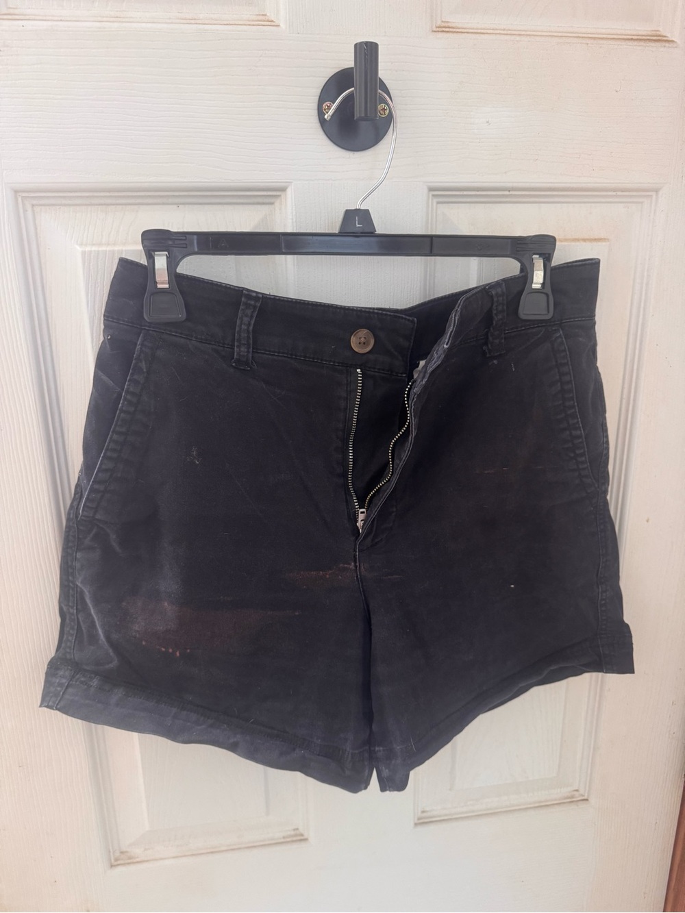 GAP Girlfriend High-Waist Black Women’s Shorts with Front Zip Size 6
